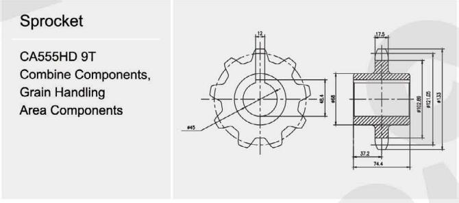 H160762 Harvester Chain Sprocket with large quantity(图3)